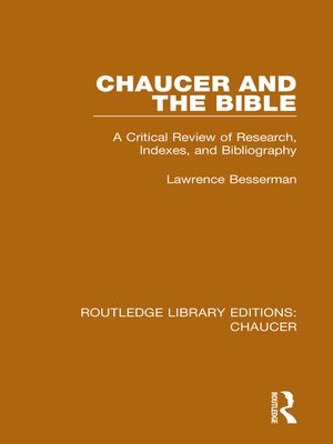 cover image of Chaucer and the Bible